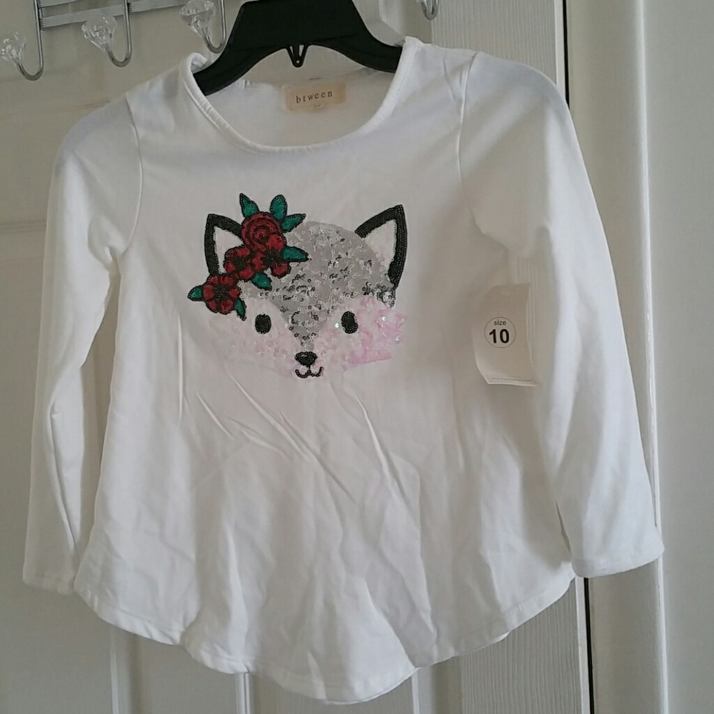 GIRLS WARM SEQUIN FRONT TOP